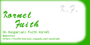 kornel fuith business card